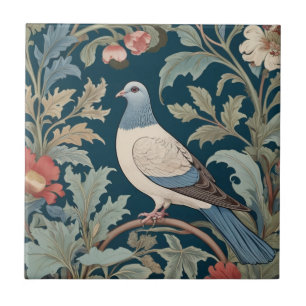 William Morris stijl Links tegenover Duivenvogel Tegeltje
