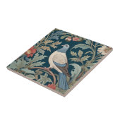 William Morris stijl Links tegenover Duivenvogel Tegeltje (Zijkant)
