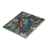 William Morris stijl Links tegenover Kingfisher Bi Tegeltje (Zijkant)