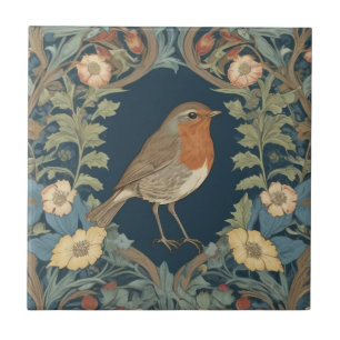 William Morris stijl R Robin Redbreast Bird Tegeltje