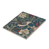 William Morris stijl Rechter Mockingbird Vogel blo Tegeltje (Zijkant)
