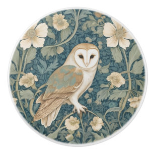 William Morris stijl Rechts Blauwgroen Cream Barn Keramische Knop