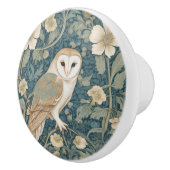 William Morris stijl Rechts Blauwgroen Cream Barn  Keramische Knop (Rechts)