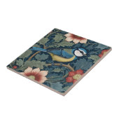 William Morris stijl Rechts tegenover Bird Blue Ti Tegeltje (Zijkant)