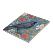 William Morris stijl Rechts tegenover Black Crow B Tegeltje (Zijkant)