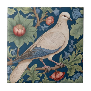 William Morris stijl Rechts tegenover Dove Bird Tegeltje