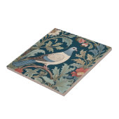 William Morris stijl Rechts tegenover Duivenvogel Tegeltje (Zijkant)
