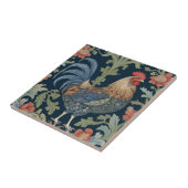 William Morris stijl Rechts tegenover Floral Chick Tegeltje (Zijkant)