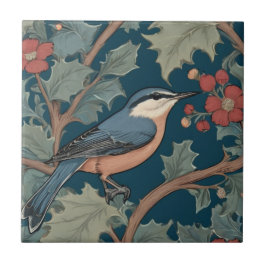 William Morris stijl Rechts tegenover Nuthatch Bir Tegeltje