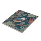 William Morris stijl Rechts tegenover Nuthatch Bir Tegeltje (Zijkant)