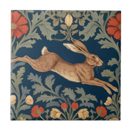 William Morris stijl Rechts tegenover Running Hare Tegeltje