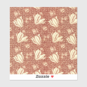 William Morris stijl Red Lily bloempatroon Sticker