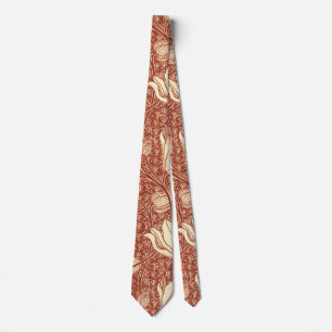 William Morris stijl Red Lily bloempatroon Stropdas