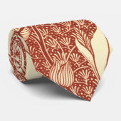 William Morris stijl Red Lily bloempatroon Stropdas (Opgerold)