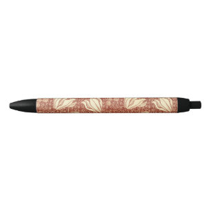 William Morris stijl Red Lily bloempatroon Zwarte Inkt Pen