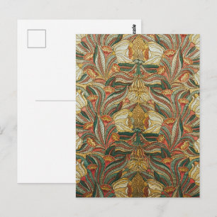 William Morris stijl Roze Groene Botanisch Briefkaart