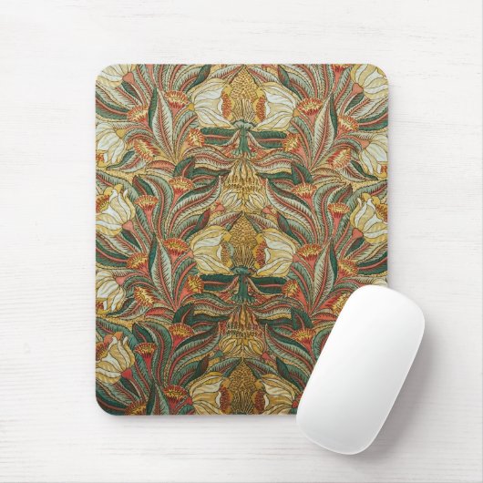 William Morris stijl Roze Groene Botanisch Muismat (Met muis)