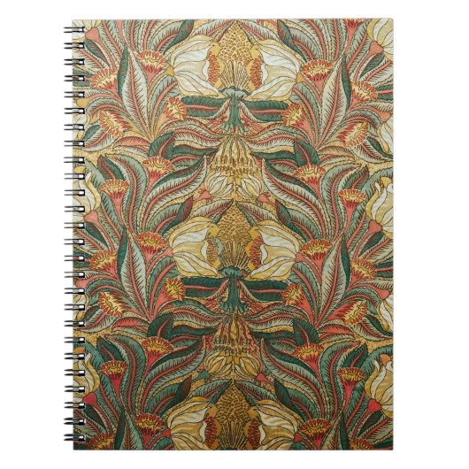 William Morris stijl Roze Groene Botanisch Notitieboek (Voorkant)