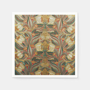 William Morris stijl Roze Groene Botanisch Servet
