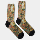 William Morris stijl Roze Groene Botanisch Sokken (Rechts)
