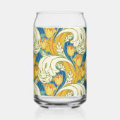 William Morris stijl Teal & Goud Tulp Bloem Kunst Blikvorm Glas (Links)