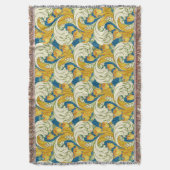 William Morris stijl teal & goud tulp bloem kunst Deken (Voorkant Verticaal)