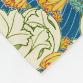 William Morris stijl teal & goud tulp bloem kunst Fleece Deken (Hoek)
