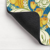 William Morris stijl Teal & Goud Tulp Bloem Kunst Muismat (Hoek)