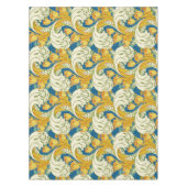 William Morris stijl Teal & Goud Tulp Bloem Kunst Tafelkleed (Voorkant)