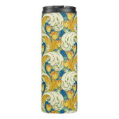 William Morris stijl Teal & Goud Tulp Bloem Kunst Thermosbeker (Achterkant)