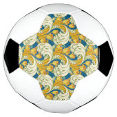 William Morris stijl Teal & Goud Tulp Bloem Kunst Voetbal (Gedraaid)