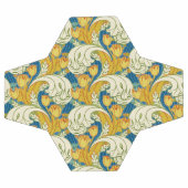 William Morris stijl Teal & Goud Tulp Bloem Kunst Voetbal (Enkel)