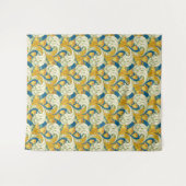 William Morris stijl teal & goud tulp bloem kunst Wandkleed (Voorkant (horizontaal))