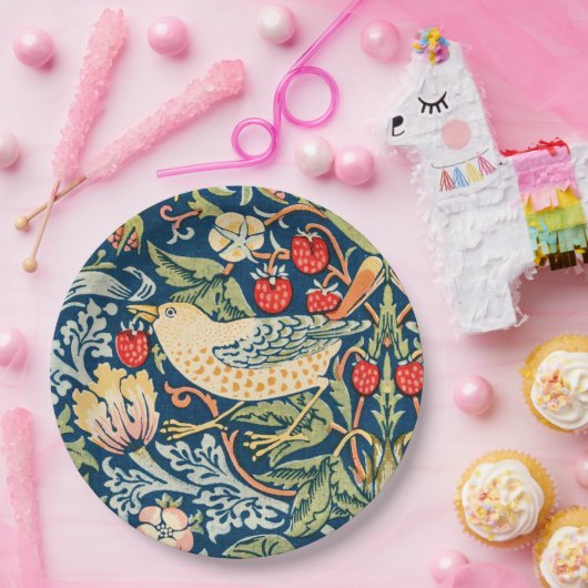 William Morris Strawberry dief vogel Papieren Bordje (Feest)