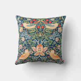 William Morris Strawberry dief vogels Kussen