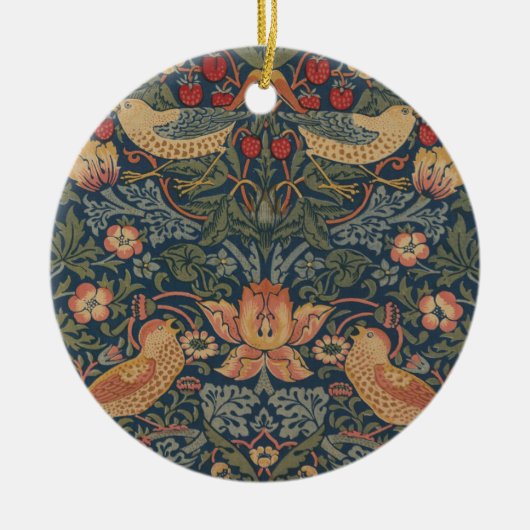 William Morris Strawberry Theven Birds Floral Keramisch Ornament (Voorkant)