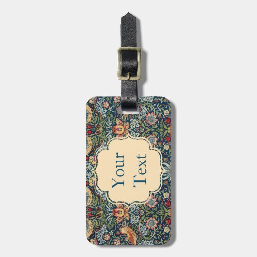 William Morris Strawberry Thief Art Bagagelabel (Voorkant verticaal)