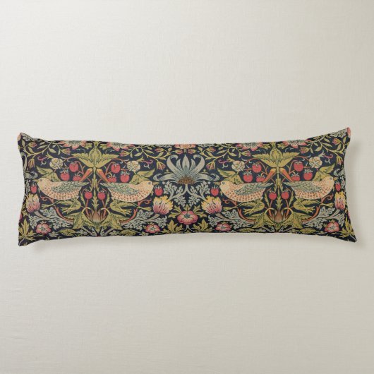 William Morris Strawberry Thief Art Lichaamskussen (Achterkant)