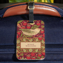 William Morris Strawberry Thief Bagagelabel