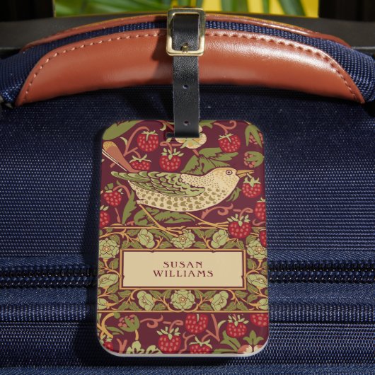 William Morris Strawberry Thief Bagagelabel (Voorkant Insitu 2)
