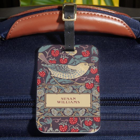 William Morris Strawberry Thief Bagagelabel (Voorkant Insitu 2)