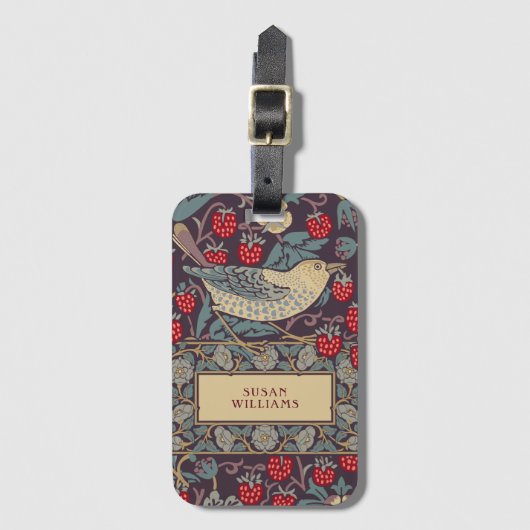 William Morris Strawberry Thief Bagagelabel (Voorkant (verticaal))