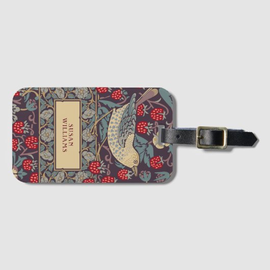 William Morris Strawberry Thief Bagagelabel (Voorkant (horizontaal))
