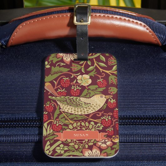 William Morris Strawberry Thief Bagagelabel (Voorkant Insitu 2)