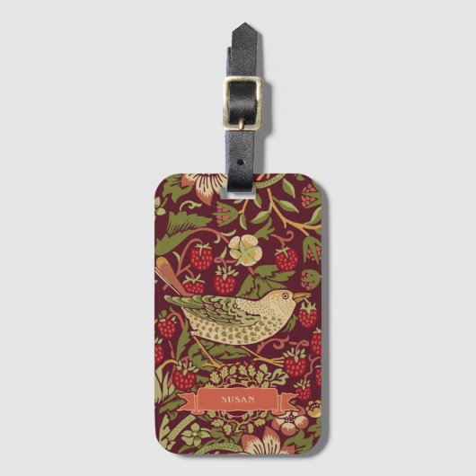 William Morris Strawberry Thief Bagagelabel (Voorkant (verticaal))