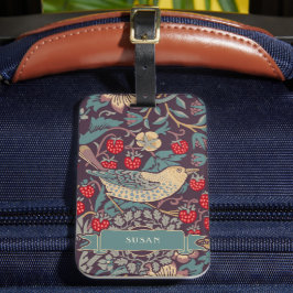 William Morris Strawberry Thief Bagagelabel