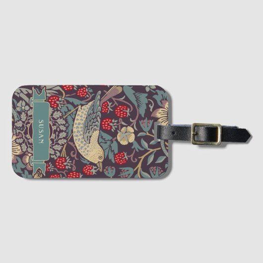 William Morris Strawberry Thief Bagagelabel (Voorkant (horizontaal))