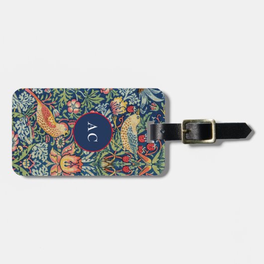 William Morris - Strawberry Thief Bagagelabel (Voorkant horizontaal)