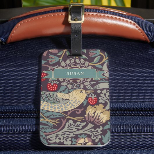 William Morris Strawberry Thief Bagagelabel (Voorkant Insitu 2)