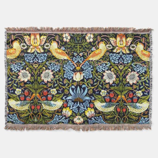William Morris - Strawberry Thief, beroemd design Deken (Voorkant)